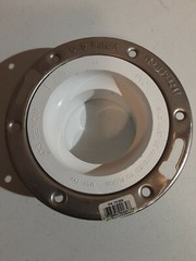 Genova 75150 4×3 Adjustable Closet Flange PVC with A Metal Ring New