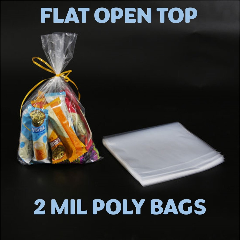 26×30″ Clear Poly Bags Lay-Flat Open Top End 2-Mil Case LDPE Plastic Packaging