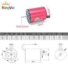 Replacement 2430 6300KV Brushless Motor Shaft 2.0mm 25A ESC For 1/16 1/18 Car
