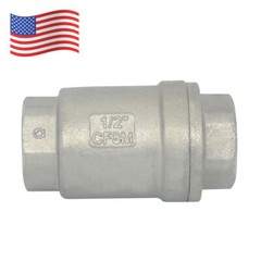 1/2 inch 1/2″ In-line Check Valve NPT WOG 1000 Spring Loaded Stainless Steel