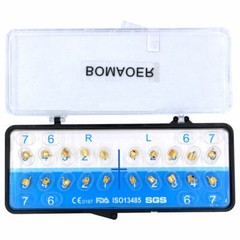 18K Gold Coated Orthodontic Metal Brackets, Mini Roth .022 3-4-5 with Hook