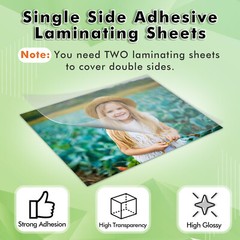 Koala Self-Adhesive Laminating Sheets 9″x12″ Clear Cold Laminating Sheets 5PK