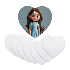 100PCS 3in Heart Sublimation Ceramic Ornament, Christmas Tree New Year Hanging