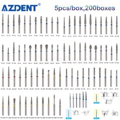 1000pcs/200Box AZDENT Dental Diamond Burs For High Speed Handpiece Friction Grip