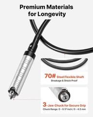 Flex Shaft Grinder, 150W 23000RPM Electric Flex Shaft Rotary Tool, Foot-Pedal Co