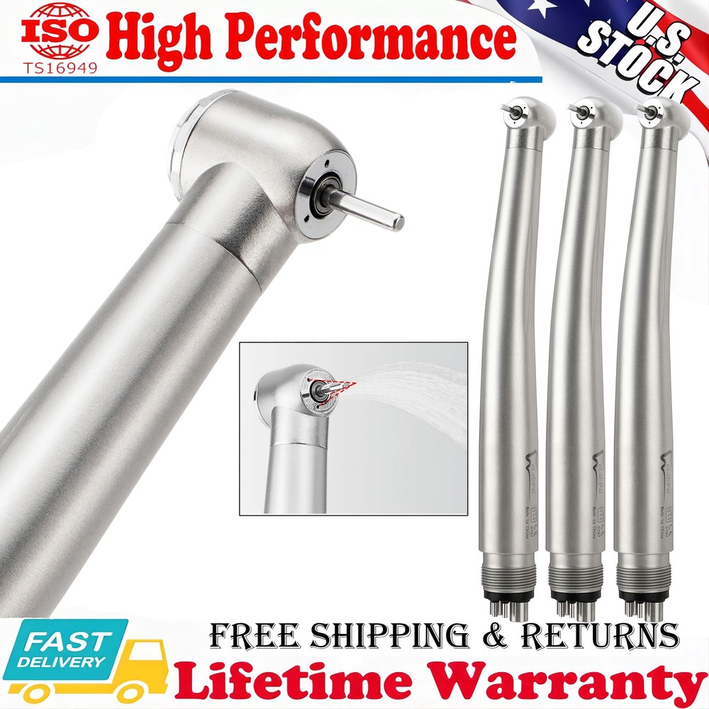 10x Dental High Speed Handpiece (Triple Water Spray) Push Button Turbine 4 Holes