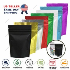 Assorted Sizes Matte Clear Front Color Back Foil Mylar Stand up Zip Lock Bag M21