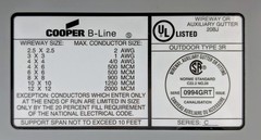 Eaton Cooper B-Line 6636 GRT NK 6x6x36 Type 3R Screw Cover Wireway Outdoor
