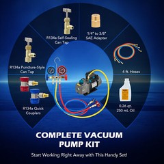Air Conditioner Vacuum Pump 3.5 cfm HVAC Coolant Repair Recharging & Evacuation