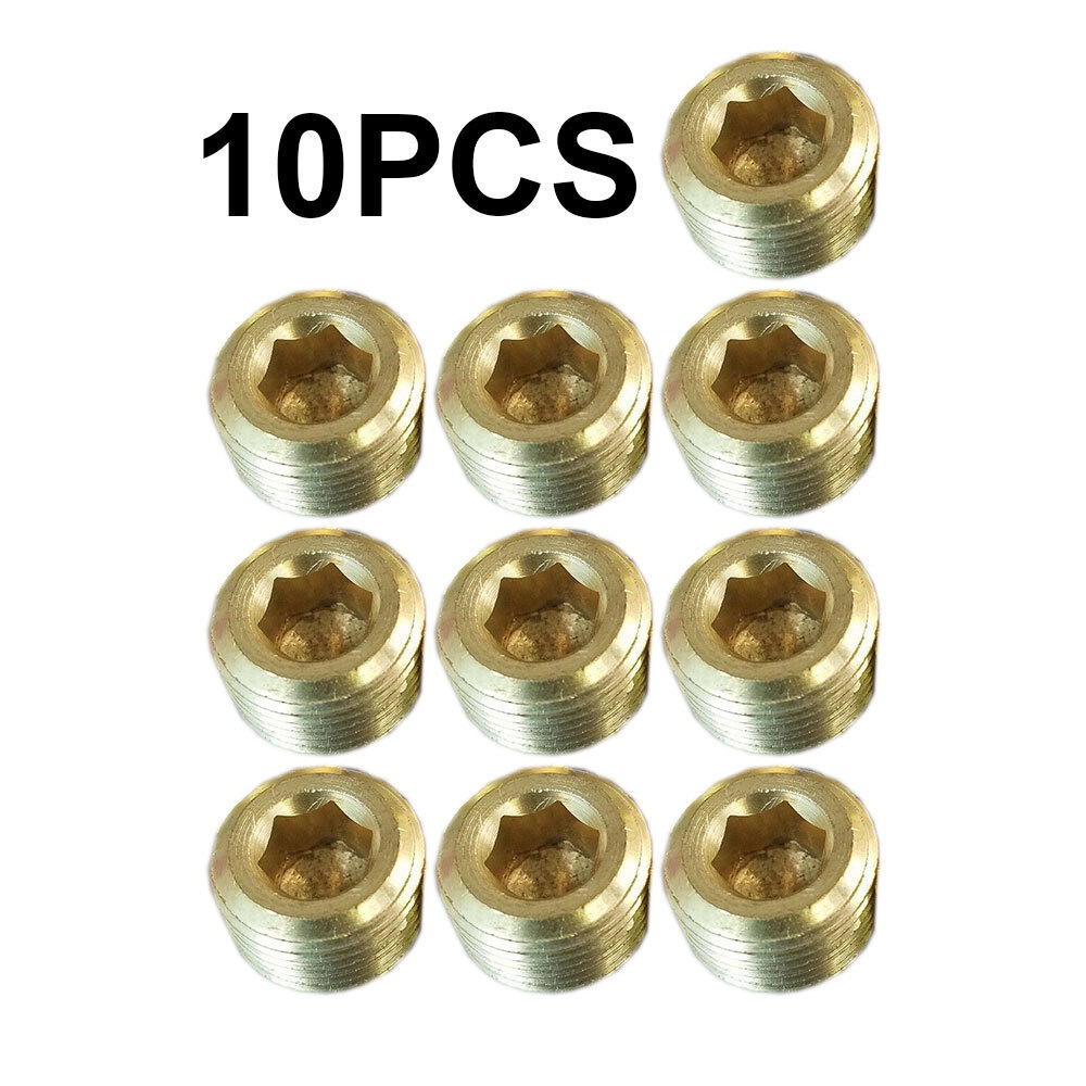 10PCS 3/8″ Solid Brass Male NPT Thread Allen Head Pipe Plug Hex Socket