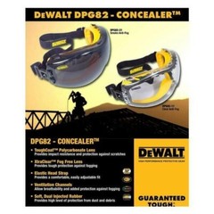 DeWalt DPG82-21 Concealer CLEAR & SMOKE Anti Fog Over Glasses Safety Goggles 2PR