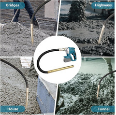 Cordless Handheld Concrete Vibrator Tool, Compatible with Makita 18V Battery (No