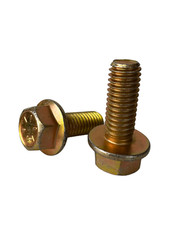 (100 Pcs) 1/4″-20×3/4″ Grade 8 Hex Flange Bolt Full Thread Zinc Yellow Trivalent