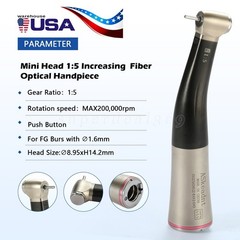 1:5 ratio Dental Fiber Optic LED Contra Angle Handpiece Inner 4 Spray /Rotor fr