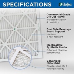 Glasfloss ZL 20x25x4 MERV 10 Fits Honeywell FC100A1037 Air Filter. 2 Pack