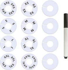 13 Pcs Clothing Rack Size Dividers Round White Plastic Size Markers for Clothing