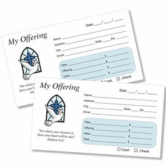 Tithes and Offering Envelopes 100 Count 3 5/8″ x 6 1/2″ White 24lb Full Color