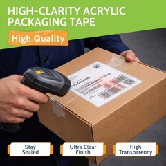 Carton Sealing Packing Tape – 12 Rolls – 2″ x 110 Yards (330′ ft)