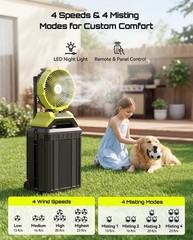 Misting Fan Portable 30L Outside Patios Rechargeable Battery Operated Mist fan