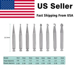 5Pcs/Pack Dental Round Carbide Bur For Slow Low Speed Latch Type RA1-RA8 po