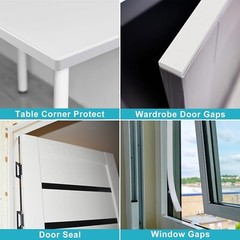 White Foam Tape Self Adhesive Weather Stripping, Noise Isolation 4 Doors Window