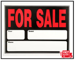 15 In. X 19 In. Plastic Auto for Sale Sign