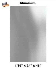 Aluminum Rectangle Sheet Stock 24″ x 48″ x 1/16″ 3003 Alloy Mill Finish Plate.