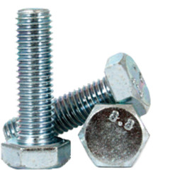 M12-1.75 x 40 mm FT DIN 933 Hex Cap Screws 8.8 UNC, Zinc Cr+3, 10 Pack