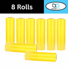 Cast Narrow Stretch Wrap 18″x1500′ 63 Gauge Dark Yellow Hand Shrink Film 8 Rolls