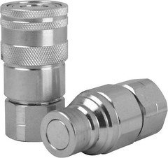 1/2 NPT Flat Face Hydraulic Quick Connect Coupler Coupling Set Skid Steer Bobcat