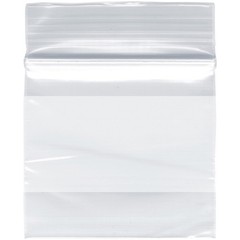 Plymor 2″ x 2″, 2 Mil with White-Block Zipper Reclosable Plastic Bags