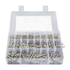 550Pcs 304 SS Wood Screws, Phillips Head #4 #6 #8 #10 #12 Assortment