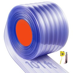 Uimoso PVC Ribbed Strip Curtain Roll, 101 ft x 12 in, Durable Plastic Door Cover