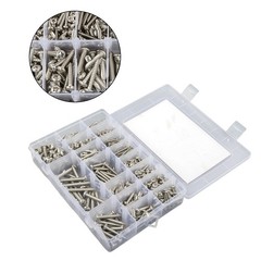 550Pcs 304 SS Wood Screws, Phillips Head #4 #6 #8 #10 #12 Assortment