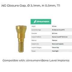 Closure Cover Screw RC/NC Fits Straumann ITI Bone Level/BLT Healing Abutment Cap