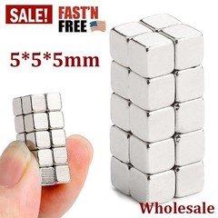 20~500Pcs 5*5*5mm Magnets Block Cube Rare Earth Neodymium Magnetic N38 Wholesale
