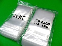 200 Clear Bags 3×5 Reclosable 2 mil Poly Bags 2mil 3″ x 5″ Squeeze Top Baggies