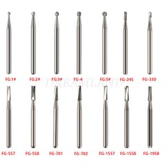 10-100PCS Dental Round Carbide Steel Drills Burs FG Bur for High Speed Handpiece