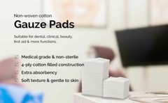 200PCS Non-Woven Sponge 4-Ply Medical Disposable Soft Gauze Pad First Aid