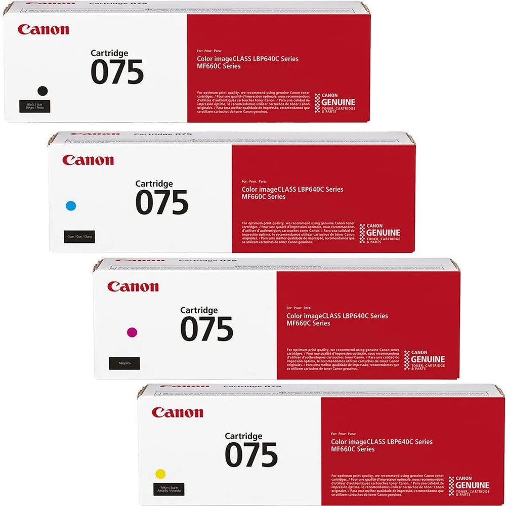 Canon 075 Toner Set – Genuine Original CMYK (Black, Cyan, Magenta, Yellow)