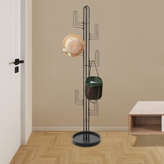 Freestanding Coat Rack Black Clothing Rack Stand Cactus Shape Clothing Stand