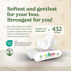 Caboo Unscented Wipes 72ct 6 Packs