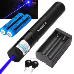 9900Miles Blue Purple Laser Pointer Pen Visible Beam Light 1 mW+Battery+Charger