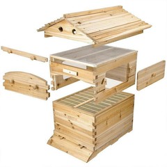 7PCS Auto Seeping Honey Bee Hives Beehive Frames +Cedarwood Beekeeping Brood Box