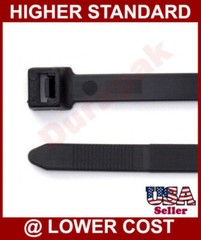 1000 PCS 8″ 18 Lbs Nylon UV Black Wire Cord Cable Tie Zip Self Lock Secure