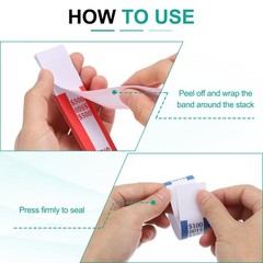 200Pcs Money Band 10000 Dollar Money Bill Wrapper Self-Adhesive Dark Yellow