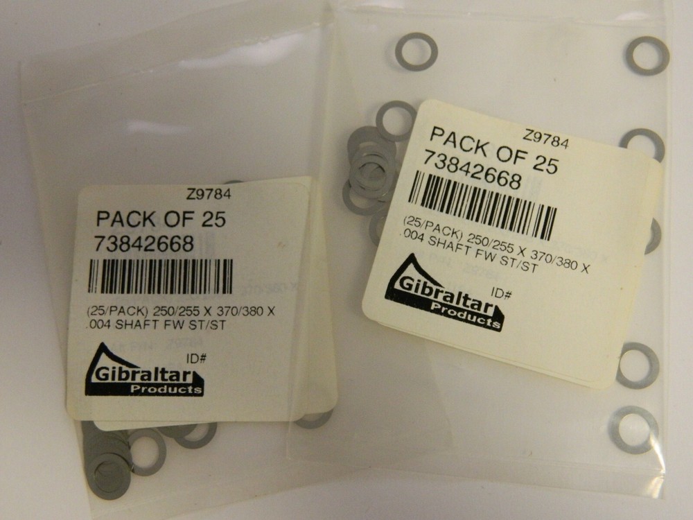 Gibraltar 0.004″ Thick 0.25 to 0.255″ In x 0.37 to 0.38″ OD Round Shims QTY 50