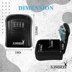 Kingsley QCH-807 Water Resistant Realtor Key Lock Box for AirBnB, Spare Keys
