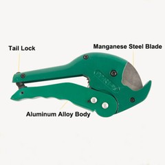 Heavy Duty Pipe Tube PVC Cutter with Metal Handle 1-5/8″ (42mm) Ratchet Cut Tool
