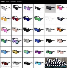 Million Vision Z87+ Safety Glasses Red Lens Full Frame Protective Eyewear
